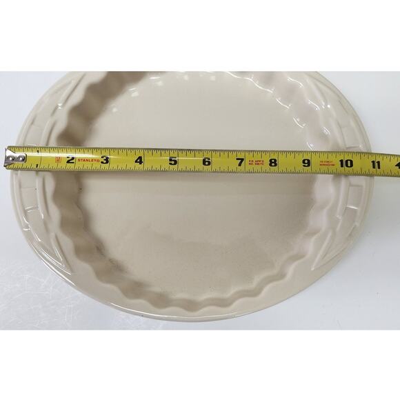 Longaberger Woven Traditions Quiche Dish Vintage 1999 Ivory Pottery NWT and Box - Picture 5 of 12